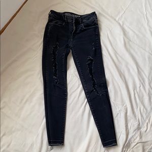 American eagle black cropped jeggings